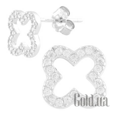 Серьги-гвоздики Серебряные серьги с куб. циркониями