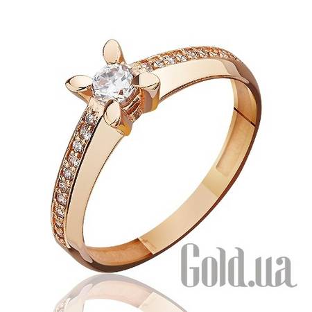 Кольцо Золотое кольцо с куб. циркониями, 17.5