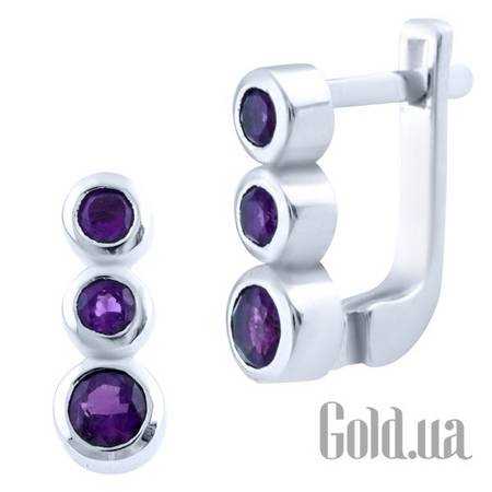 Серьги Серебряные серьги с аметистами