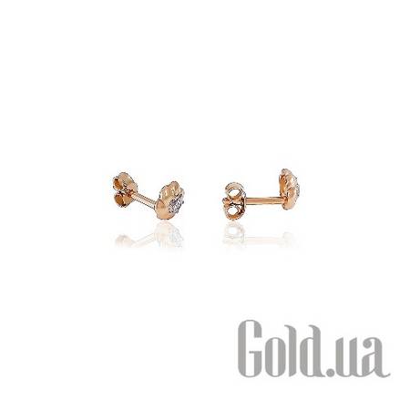 Серьги-гвоздики Золотые серьги с куб. циркониями