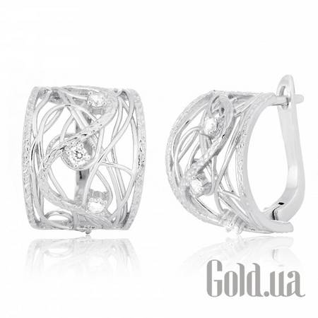 Серьги Серебряные серьги  с куб. циркониями