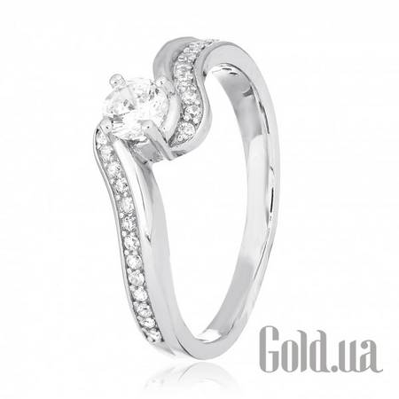 Кольцо Серебряное кольцо с куб. циркониями, 17.5