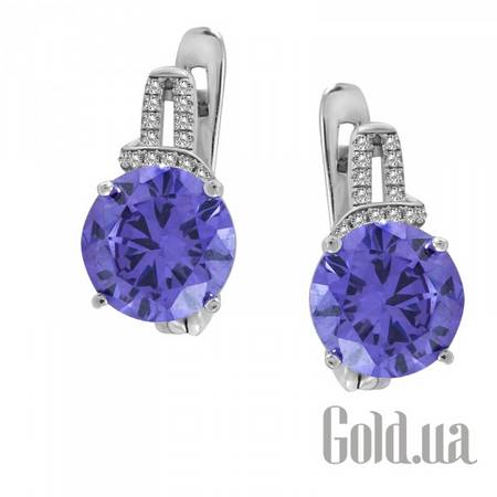 Серьги Серебряные серьги с куб. циркониями