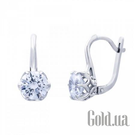 Серьги Серебряные серьги с куб. циркониями
