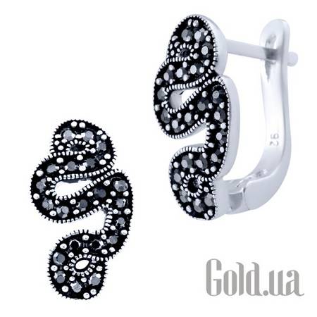 Серьги Серебряные серьги с марказитами