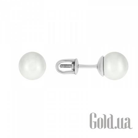 Серьги-гвоздики Золотые серьги с культив. жемчугом