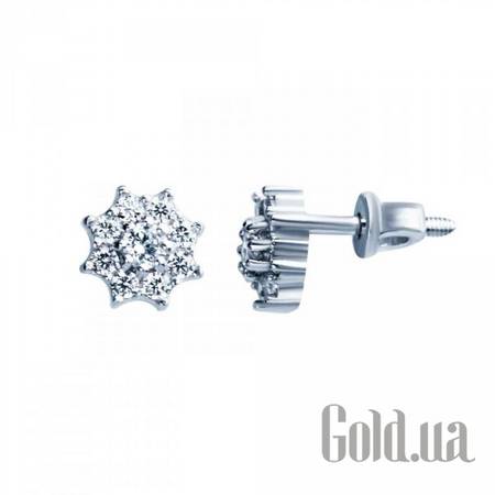 Серьги-гвоздики Серебряные серьги с куб. циркониями
