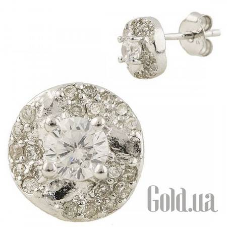 Серьги-гвоздики Серебряные серьги с куб. циркониями