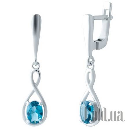Серьги с подвесками Серебряные серьги с топазами