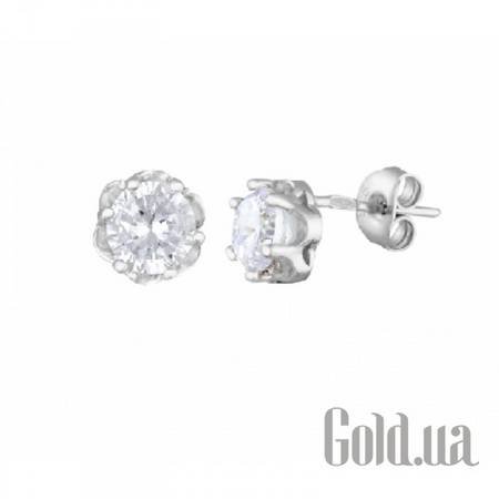 Серьги-гвоздики Серебряные серьги с куб. циркониями