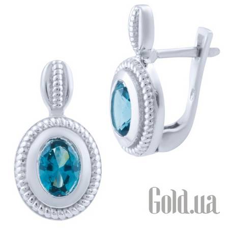 Серьги Серебряные серьги с топазами