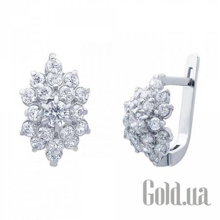 Серьги Серебряные серьги с куб. циркониями