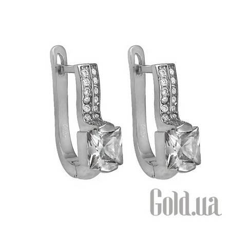 Серьги Серебряные серьги с куб. циркониями
