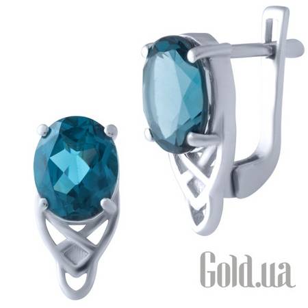Серьги Серебряные серьги с топазами