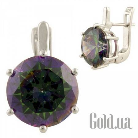 Серьги Серебряные серьги с топазами