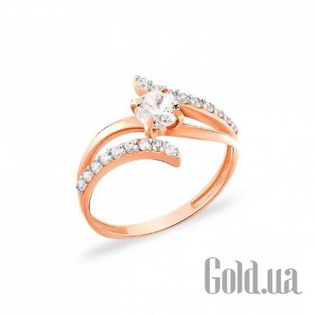 Кольцо Золотое кольцо с куб. циркониями, 16