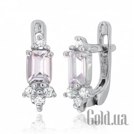 Серьги Серебряные серьги  с куб. циркониями