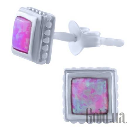 Серьги-гвоздики Серебряные серьги с опалами