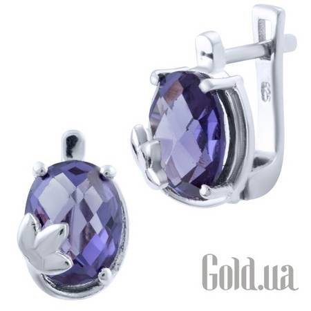 Серьги Серебряные серьги с александритами