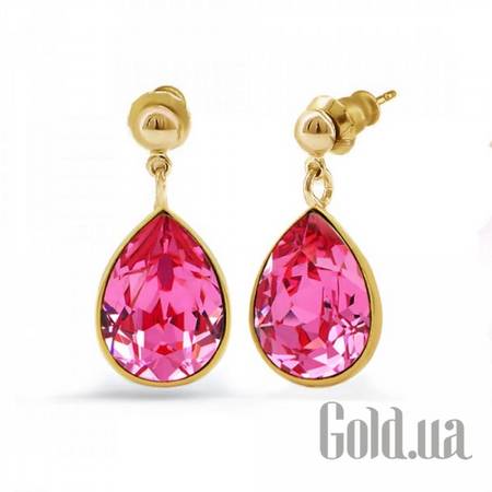 Серьги с подвесками Серьги с кристаллами Swarovski в позолоте