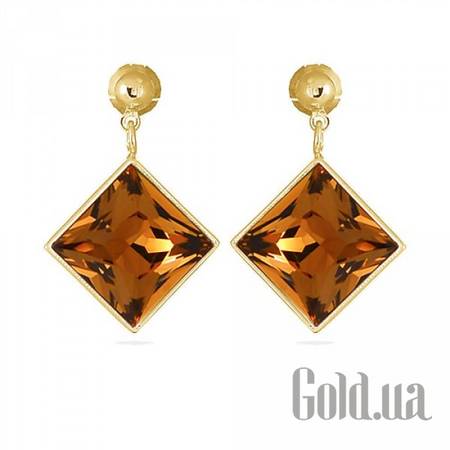 Серьги с подвесками Серьги с кристаллами Swarovski в позолоте