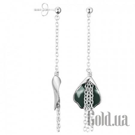 Серьги с подвесками Серебряные серьги с эмалью