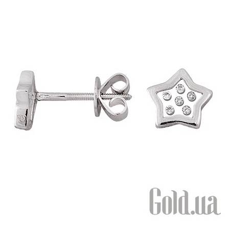 Серьги-гвоздики Золотые серьги с бриллиантами