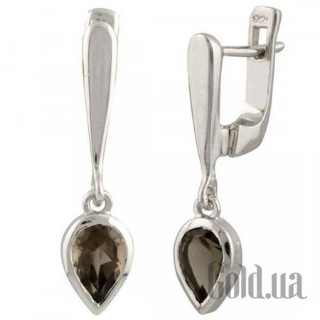 Серьги с подвесками Серебряные серьги с раухтопазами