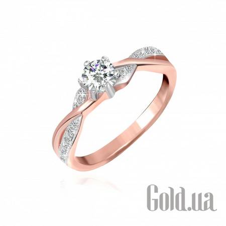 Кольцо Silvex925 Серебряное кольцо с куб. циркониями в позолоте, 17.5