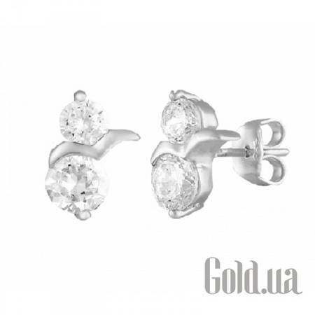 Серьги-гвоздики Серебряные серьги с куб. циркониями
