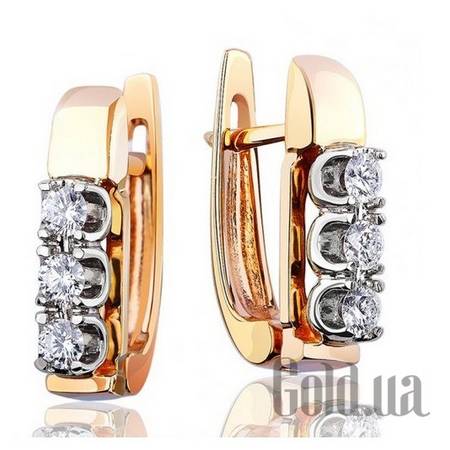 Серьги Золотые серьги с бриллиантами