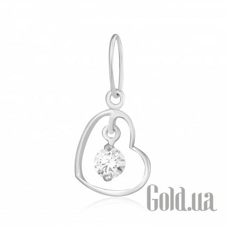 Кулоны-сердечки Серебряный кулон с цирконием Swarovski Zirconia