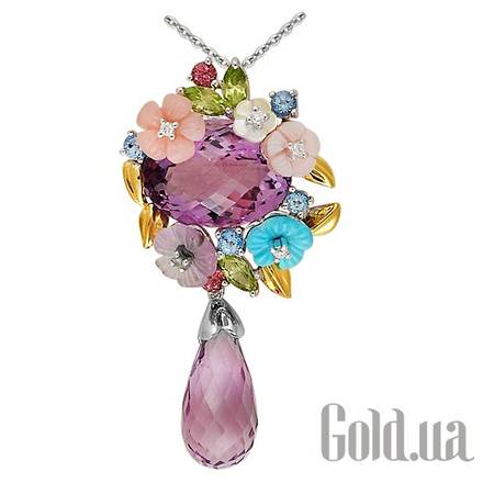 Колье Золотое колье с бриллиантами и полудрагоценными камнями, 45