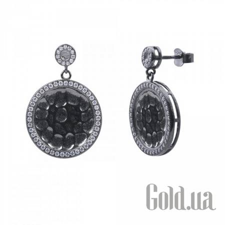 Серьги с подвесками Серебряные серьги с куб. циркониями
