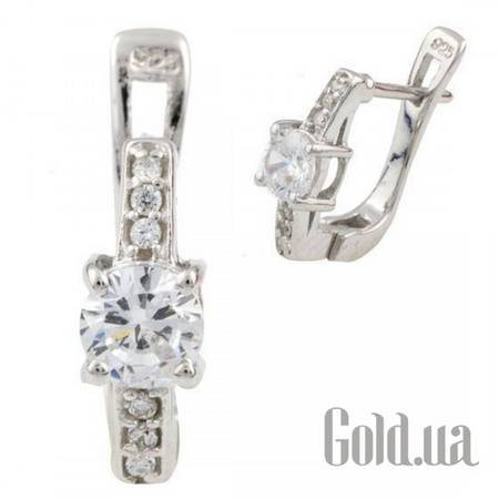 Серьги Серебряные серьги с куб. циркониями