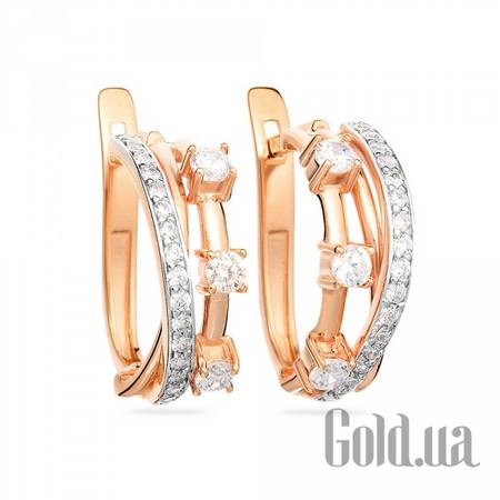 Серьги Золотые серьги с куб. циркониями