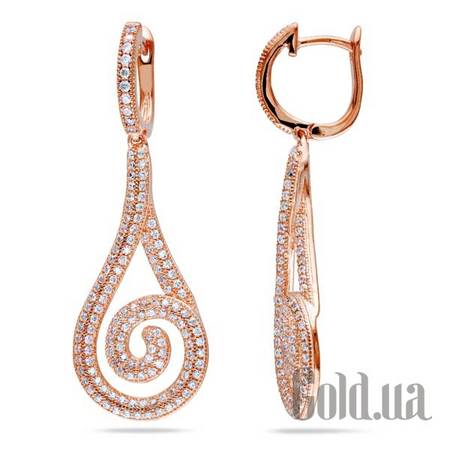 Серьги с подвесками Серебряные серьги с куб. циркониями