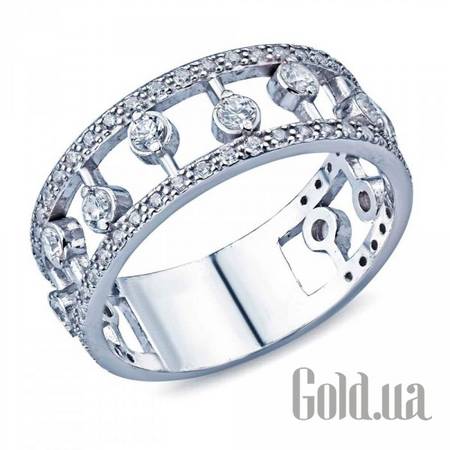 Обручальное кольцо Серебряное обручальное кольцо с куб. циркониями, 18