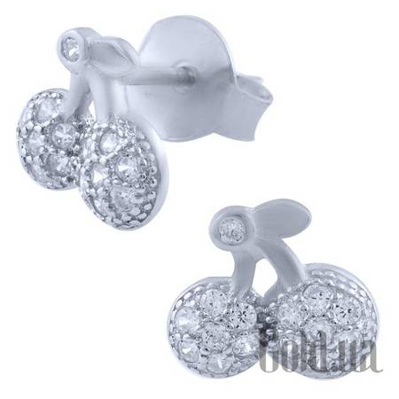 Серьги-гвоздики Серебряные серьги с куб. циркониями