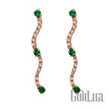 Серьги с подвесками Золотые серьги с куб. циркониями
