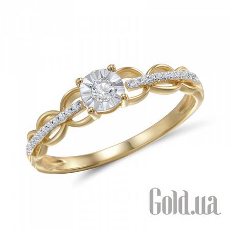Кольцо Золотое кольцо с бриллиантами, 17.5