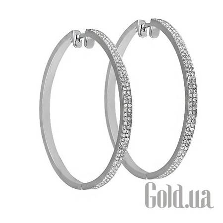 Серьги-кольца Золотые серьги с бриллиантами