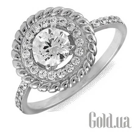 Кольцо Серебряное кольцо с куб. циркониями, 17.5