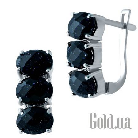 Серьги Серебряные серьги с авантюринами