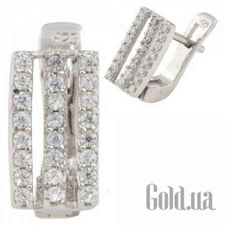 Серьги Серебряные серьги с куб. циркониями