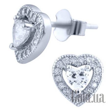 Серьги-гвоздики Серебряные серьги с куб. циркониями