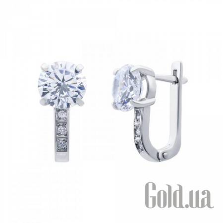 Серьги Серебряные серьги с куб. циркониями