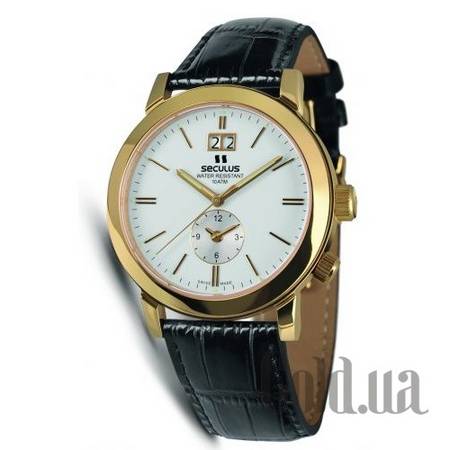 Швейцарские часы 9537.1.620 white, pvd, black leather