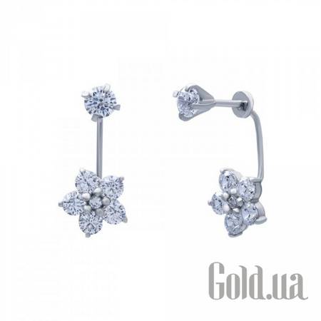 Серьги-гвоздики Серебряные серьги с куб. циркониями