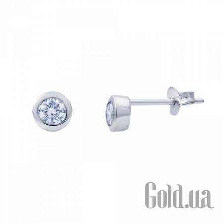 Серьги-гвоздики Серебряные серьги с куб. циркониями